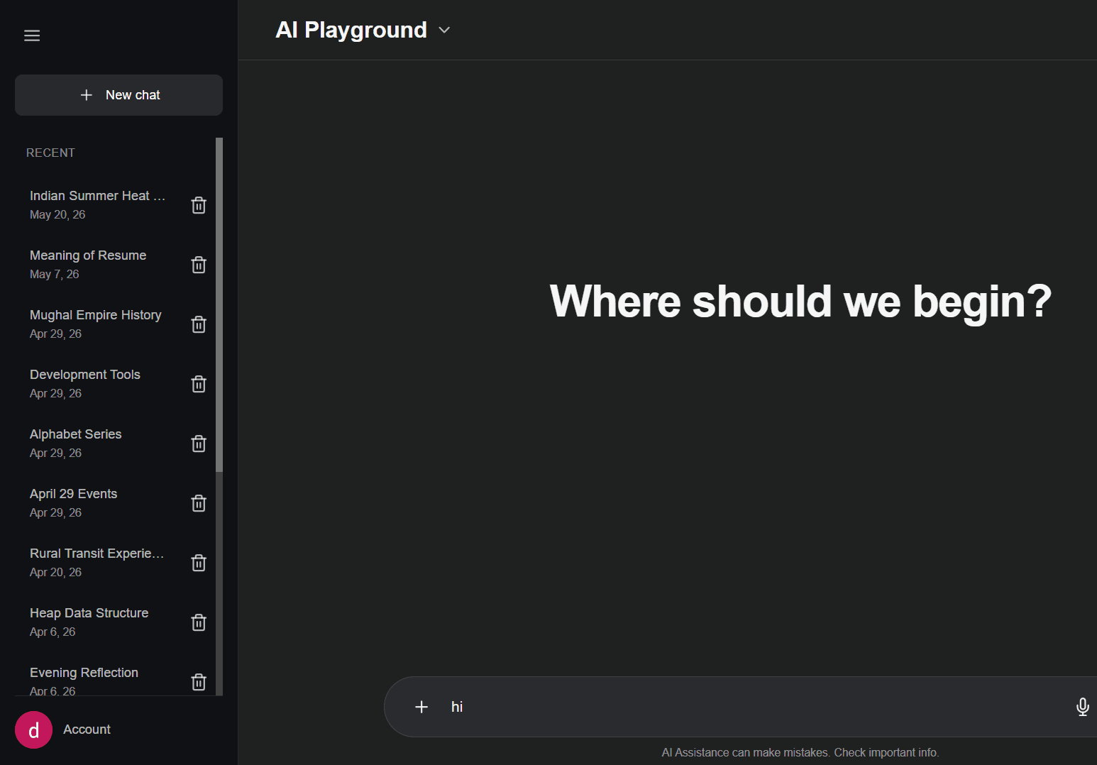 AI Workspace ( ChatGPT like ) preview